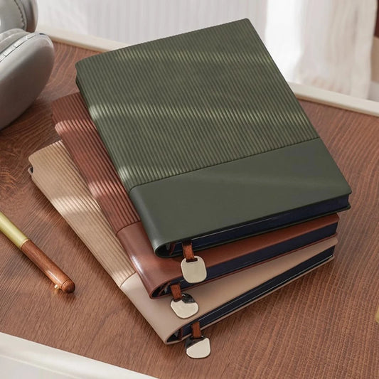 A5 vertical pattern thickened notebook book new business high-end retro office meeting records soft leather notepad